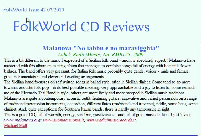 FolkWorld CD Reviews